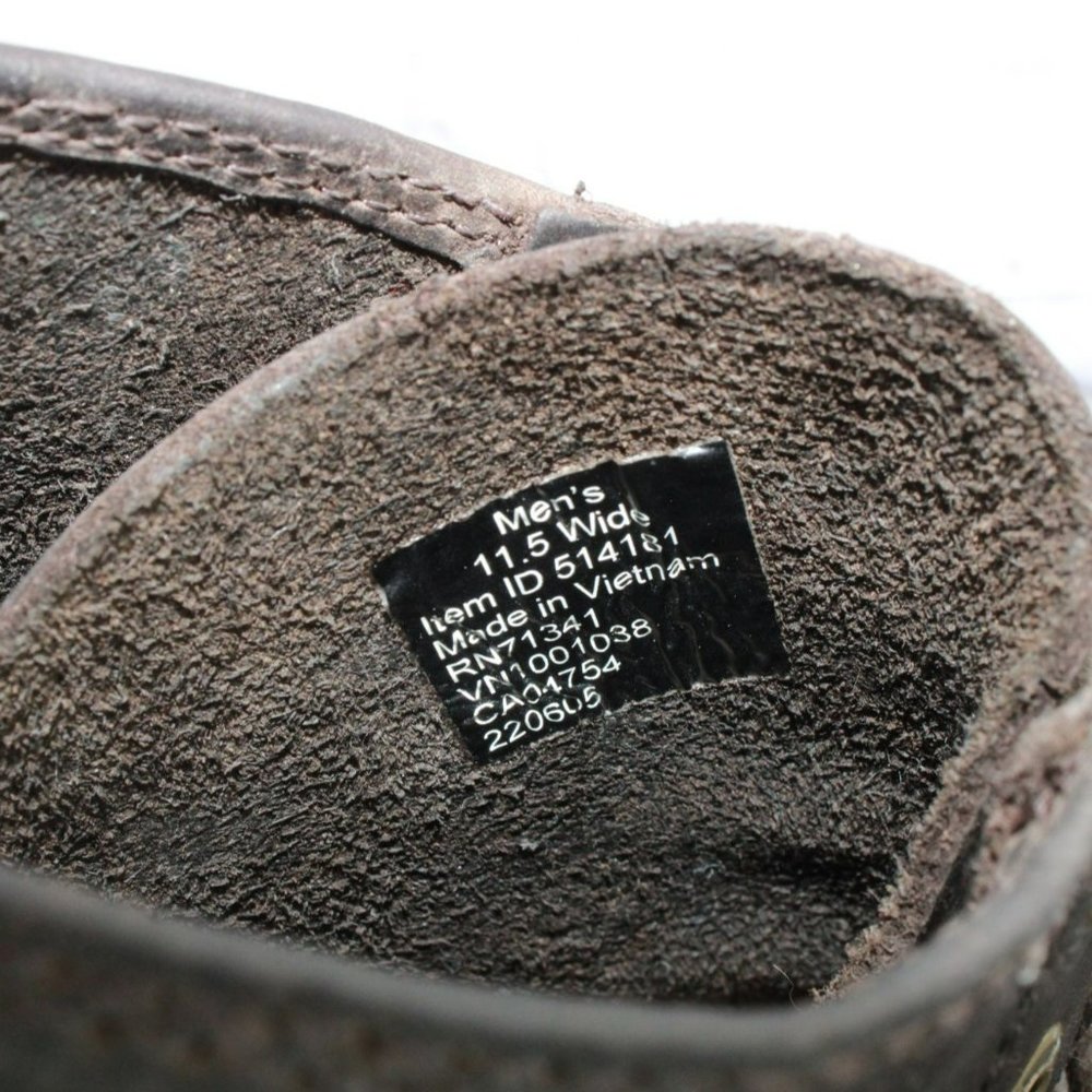 LL Bean Brown Leather Cap Toe Vibram Sole Casual Ankle Boots Size 11.5 Wide - Picture 8 of 9